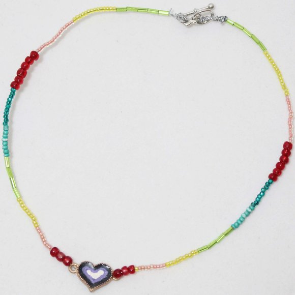 Handmade Unisex LGBTIQA Gay Pride NonBinary Trans Beaded Wire Choker Necklace - Picture 2 of 5